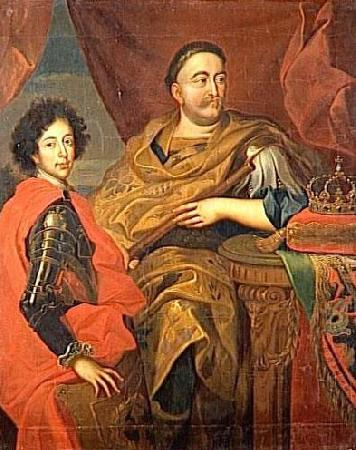 Portrait of John III Sobieski with his son, Jan Tricius